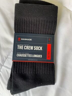 New in package MANMADE crew sock mens size 8.5-10